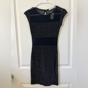 Black and Silver Mini Dress
